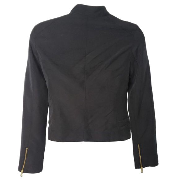 APT 19 Black Moto Jacket with Asymmetric Zip Front Size Petite XS - Picture 2 of 8